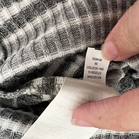Chico’s Zenergy Cowl Neck Sweater Women’s 3 XL 16/18 Gray White Striped Ribbed - Picture 8 of 15